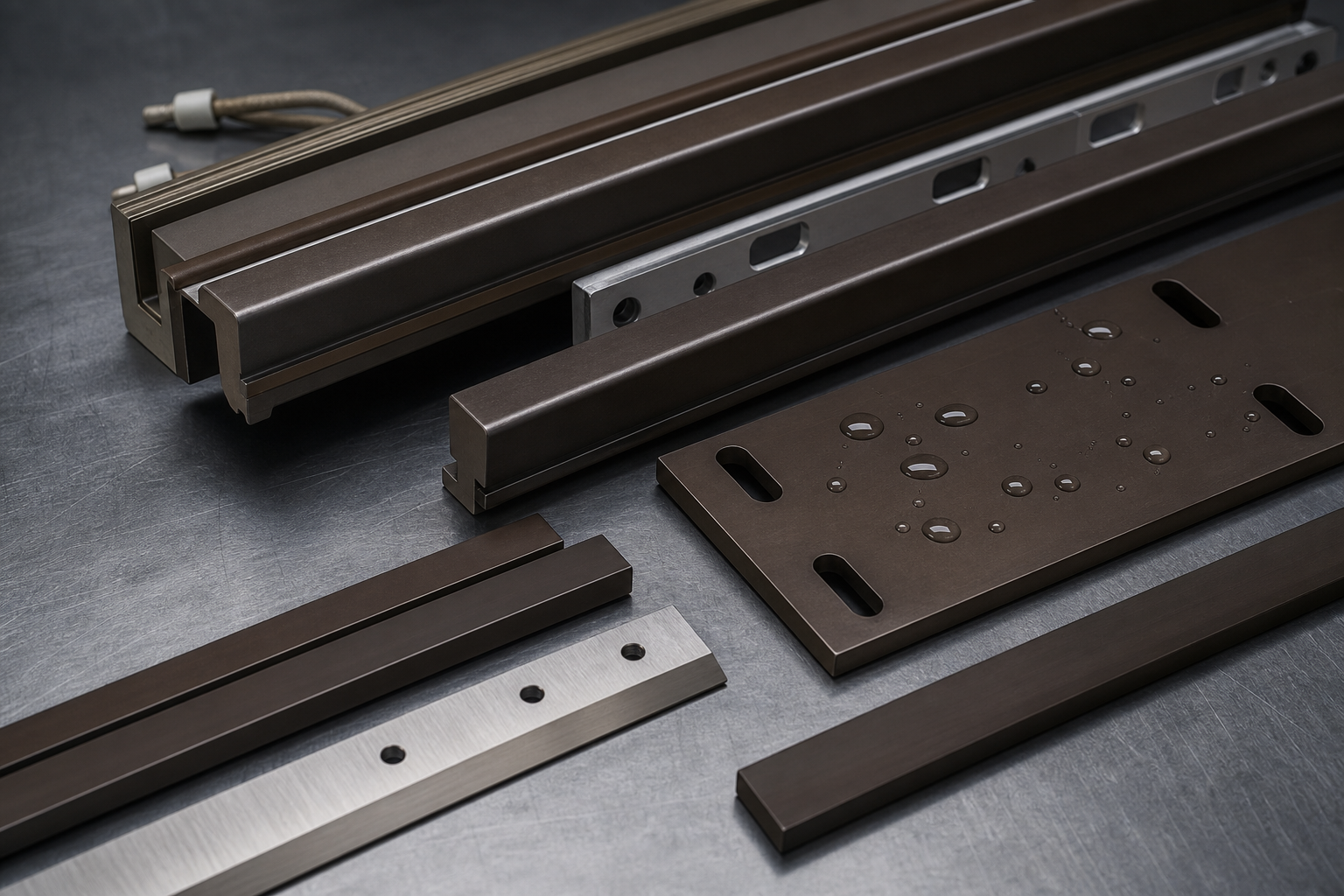 Coated heat-seal plate showing tight water beads