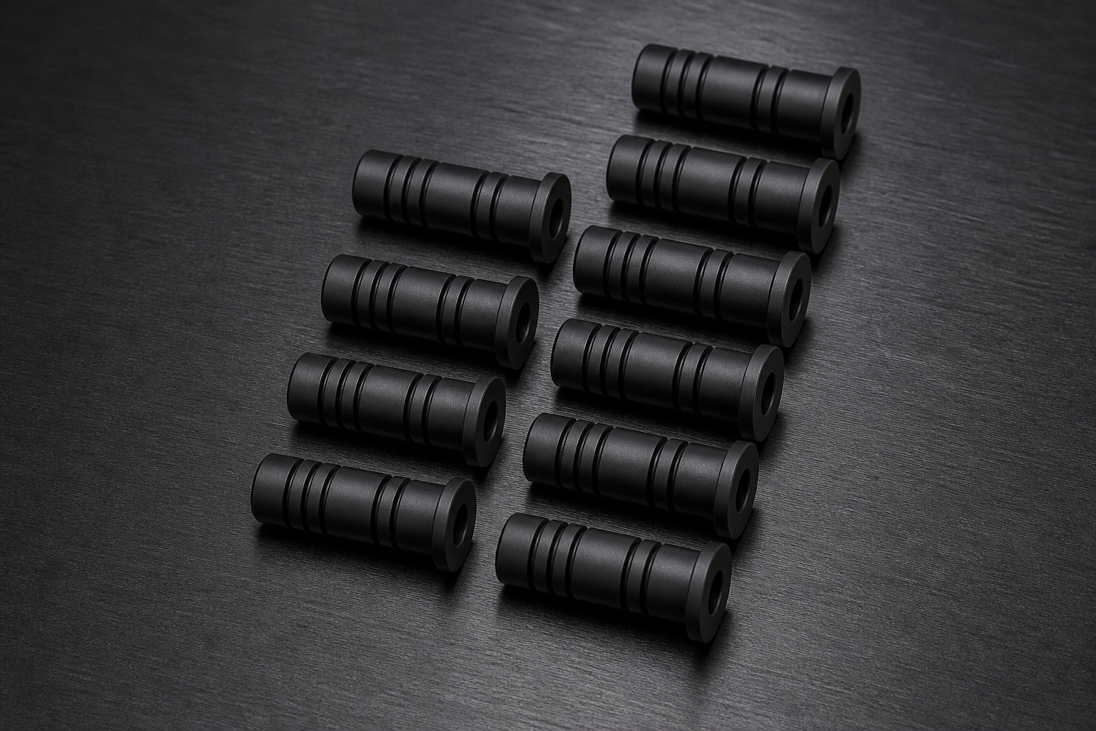 Batch of coated water softener pistons